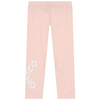 Girls Pink Logo Joggers