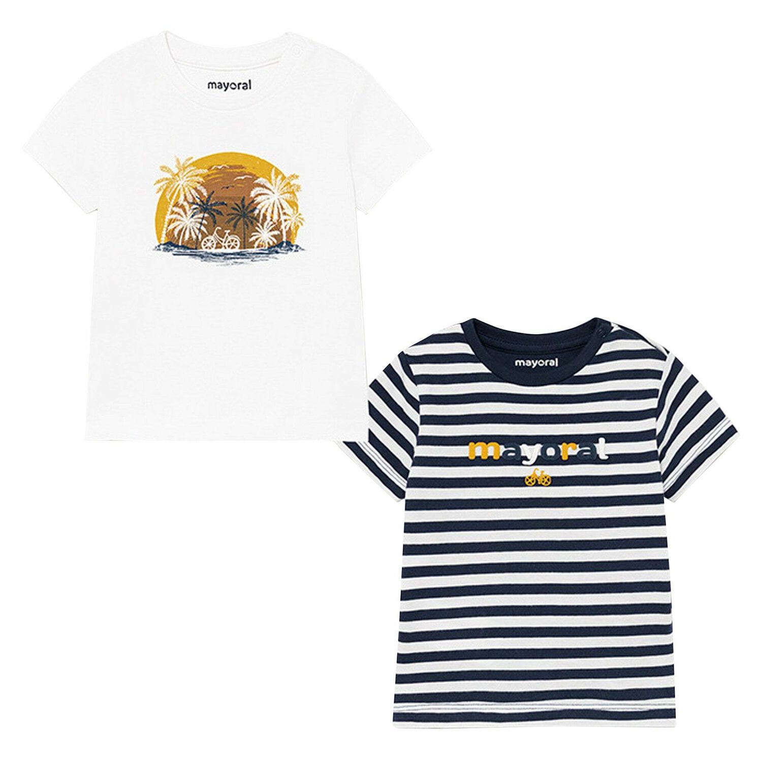 تيشيرت باللون الابيض والكحلى للاولاد (قطعتين), 1, hi-res