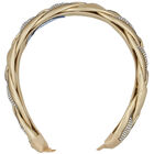 Girls Gold Plaited Diamante Headband, 3, hi-res