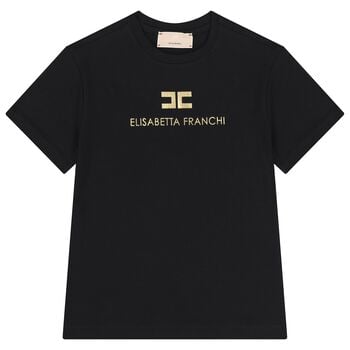 تيشيرت باللون أسود بشعار للبنات