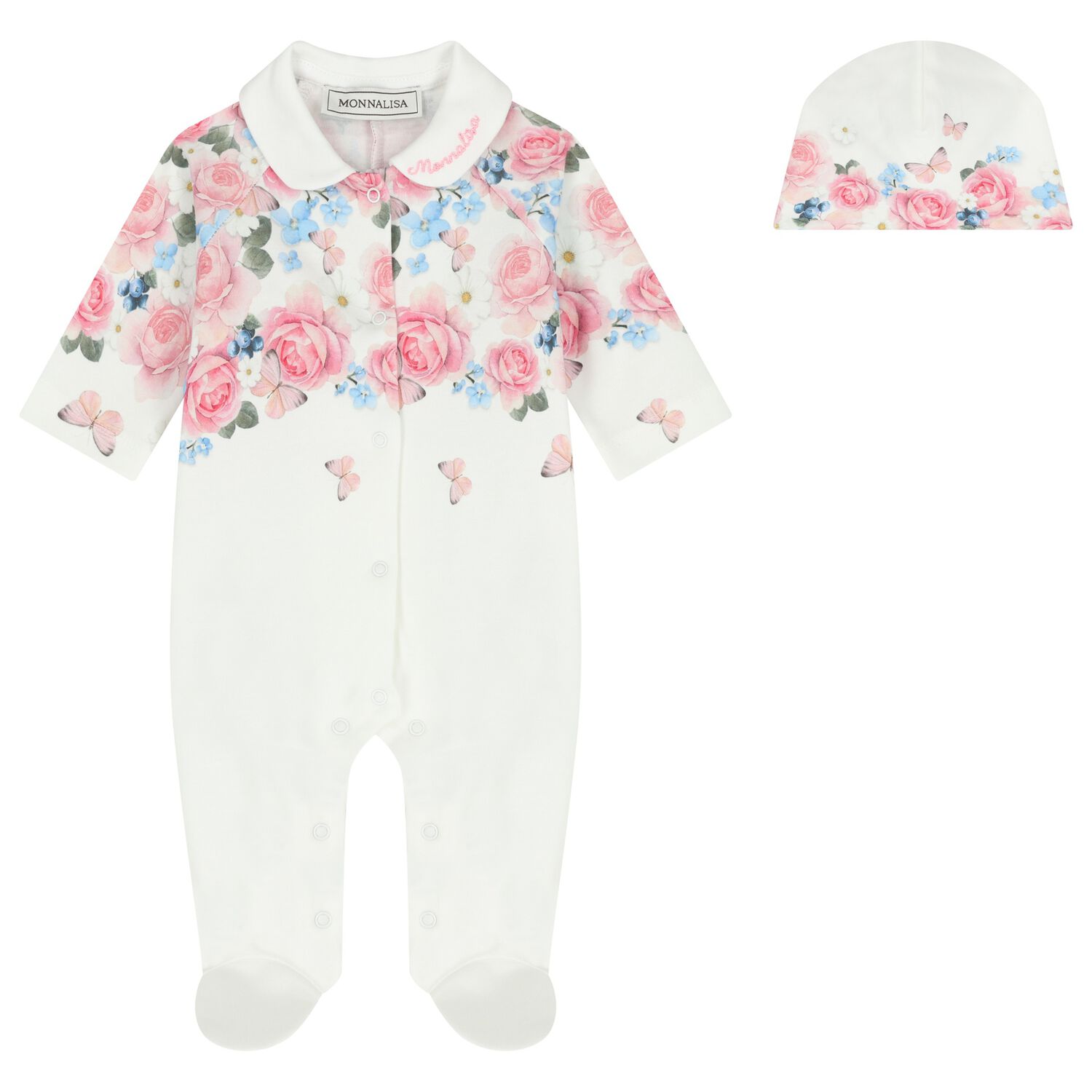 Baby Girls Ivory Logo Floral Babygrow Gift Set, 1, hi-res