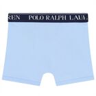 Boy Ivory, Blue  & Navy Blue Logo Boxer Shorts ( 3-Pack ), 2, hi-res