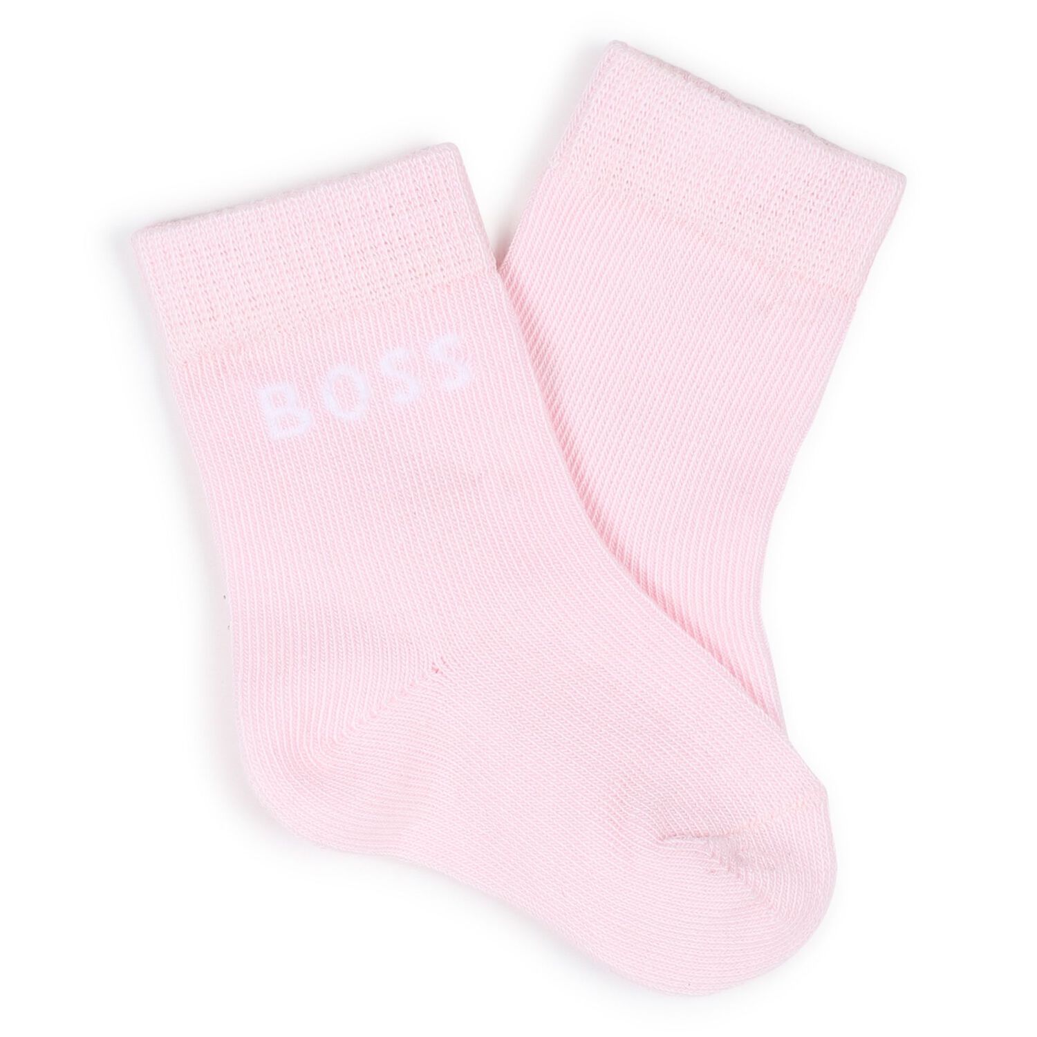Baby Girls White & Pink Logo Socks ( 3-Pack ) , 1, hi-res