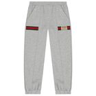 Grey Logo Web Striped Joggers, 1, hi-res