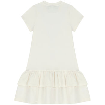 Girls Ivory Logo Bag Dress