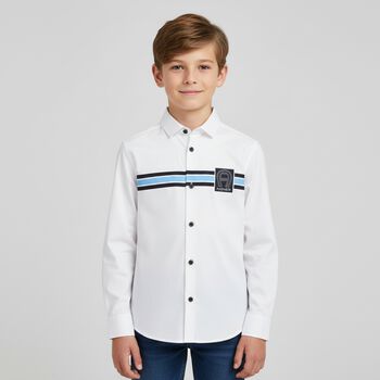Boys White Logo Shirt, 1 Boys White Logo Shirt
