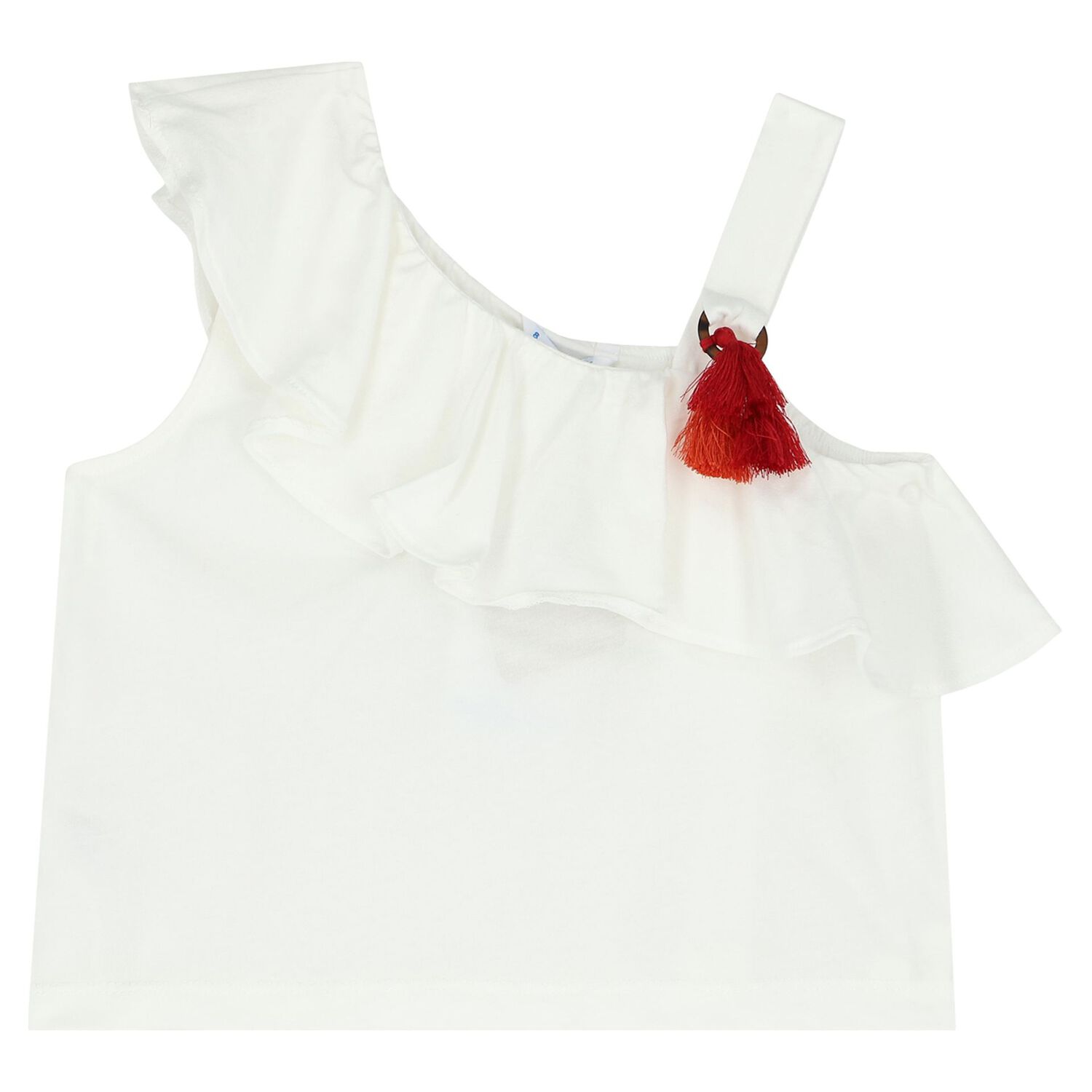 طقم بنات شورت باللون الأبيض والبرتقالي, 1, hi-res