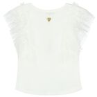 Girls White Ruffled Top, 3, hi-res