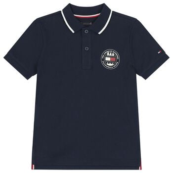 Boys Navy Blue Logo Polo Shirt