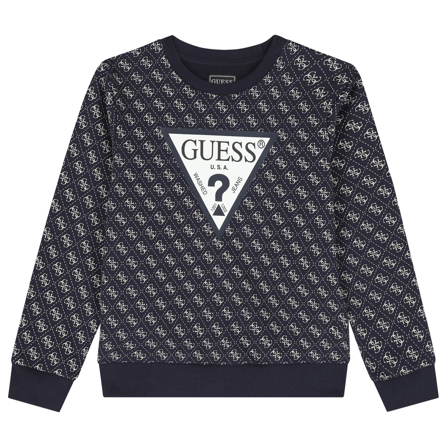 Boys Navy Blue Logo Sweartshirt, 2, hi-res