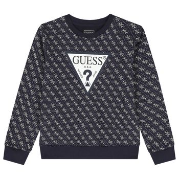 Boys Navy Blue Logo Sweartshirt
