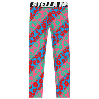 Girls Multi-Colored Logo Leggings