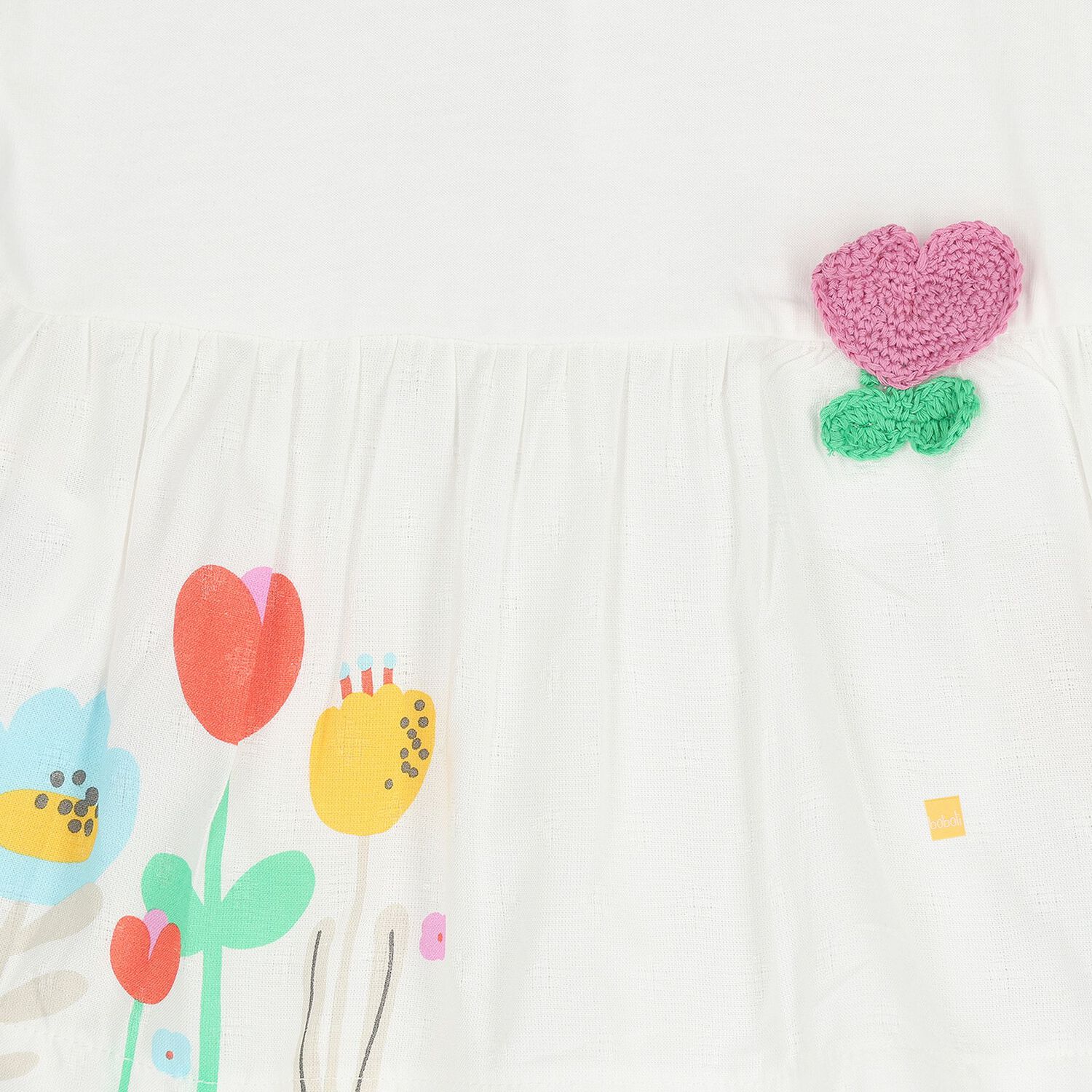 طقم ليجنز مزهر للبنات الصغيرات باللون الأبيض, 1, hi-res