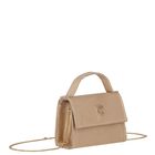 Girls Beige Satin Handbag ( 13cm ), 1, hi-res