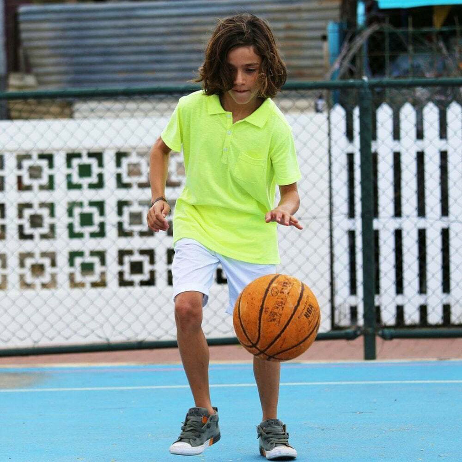 Boys Neon Yellow Polo Shirt, 1, hi-res