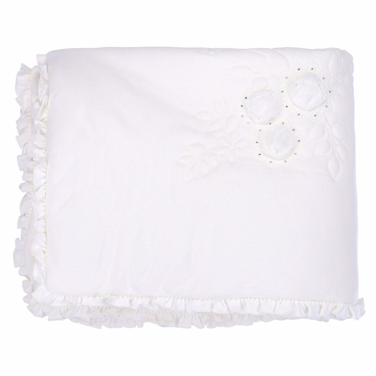 Baby Girls White Blanket, 1, hi-res image number null