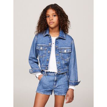 Girls Blue Logo Denim Jacket