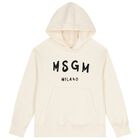 سويت شيرت بغطاء للرأس باللون العاج , 1, hi-res