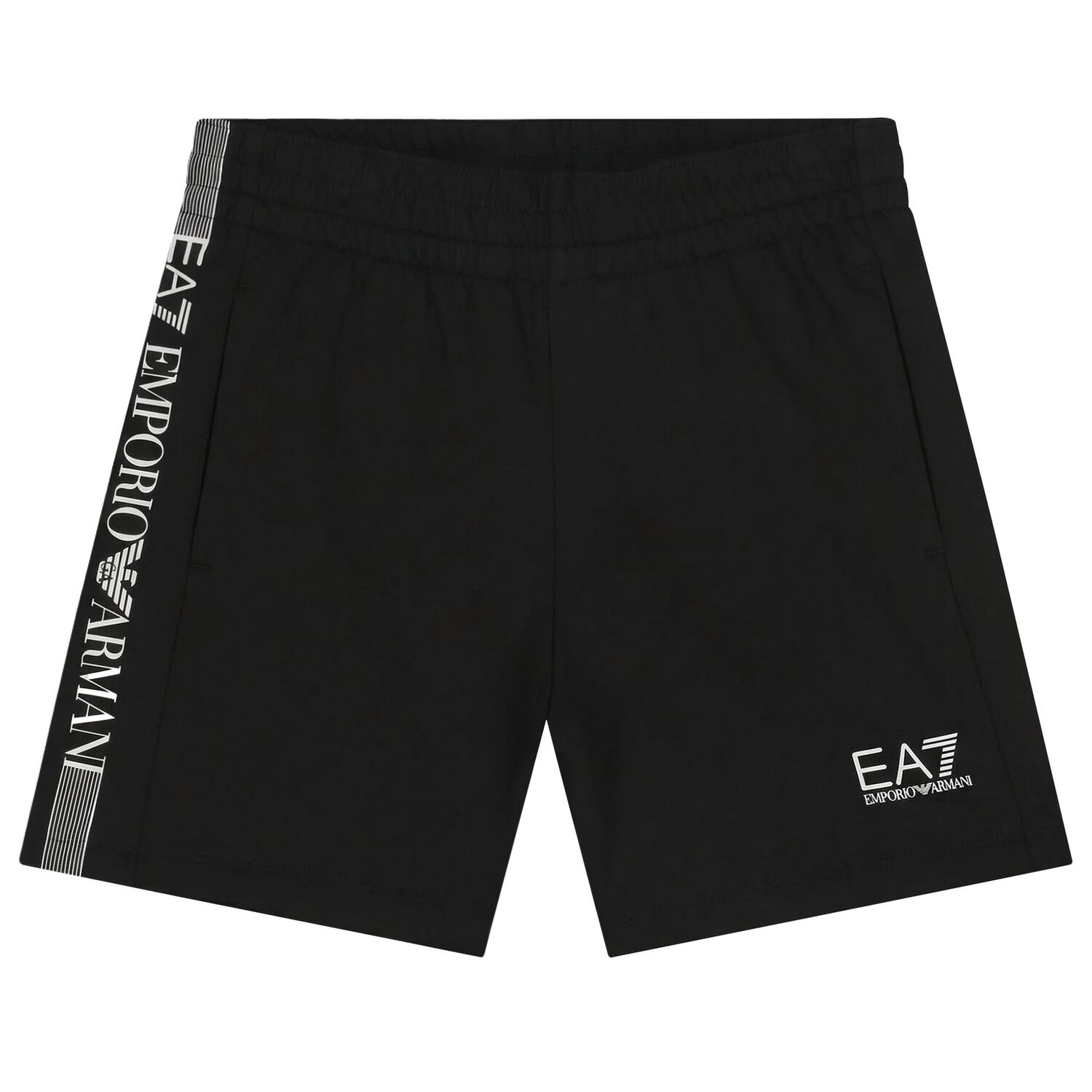 Boys White & Black Logo Shorts Set, 1, hi-res