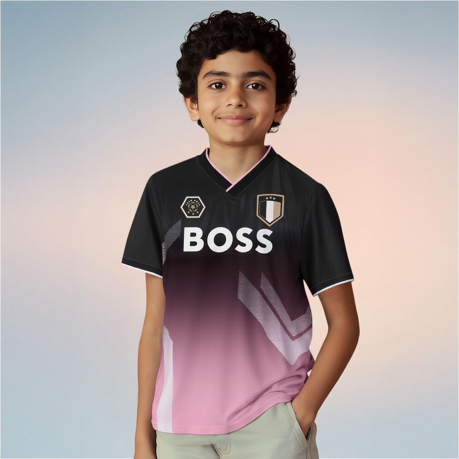Boys Black & Pink Logo T-Shirt, 1, hi-res image number null
