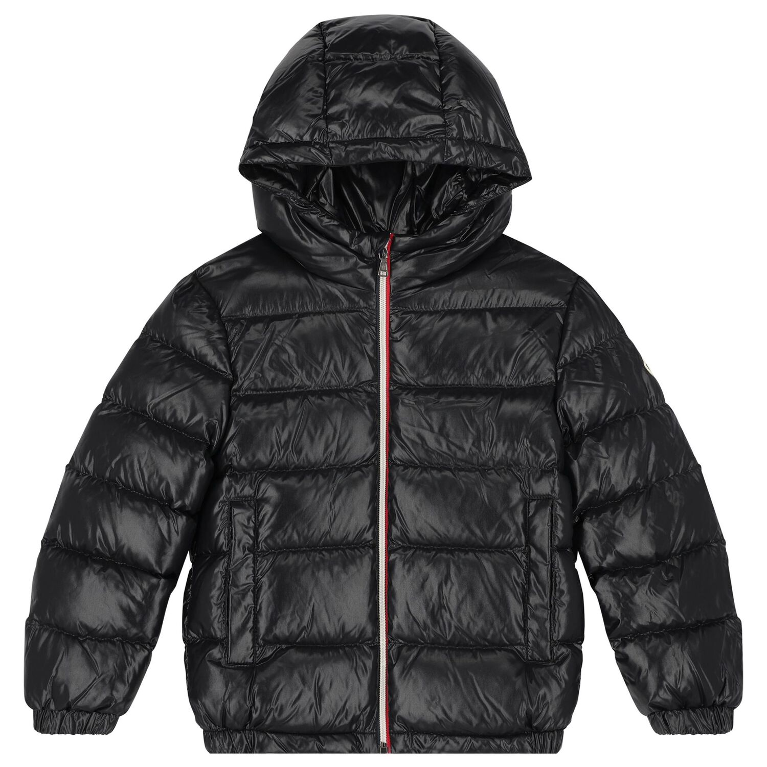 جاكيت أولاد مبطن بالشعار باللون الأسود, 1, hi-res image number null