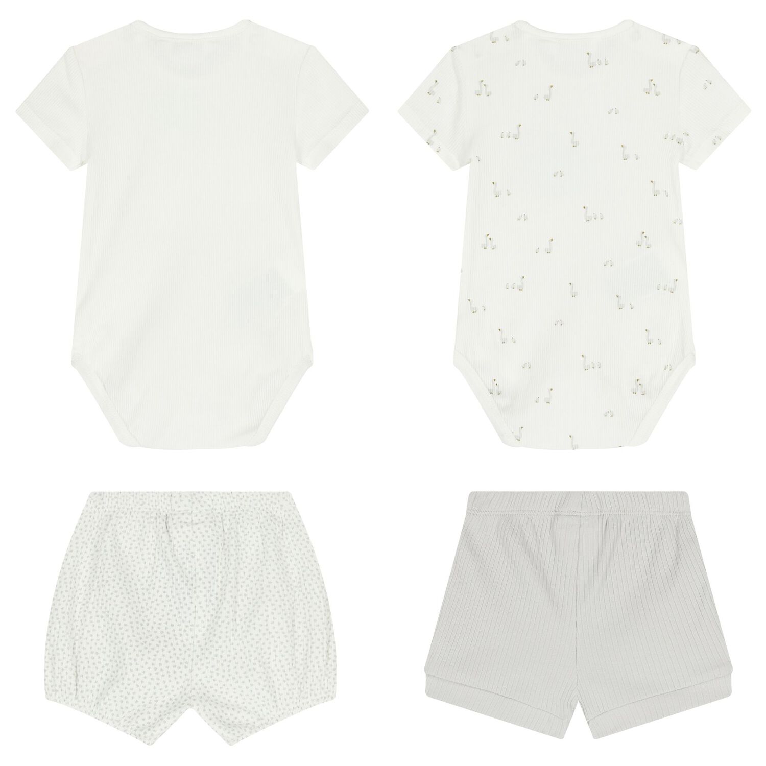 طقم بودي سوت باللون العاجي والرمادي ( قطعتين ), 1, hi-res