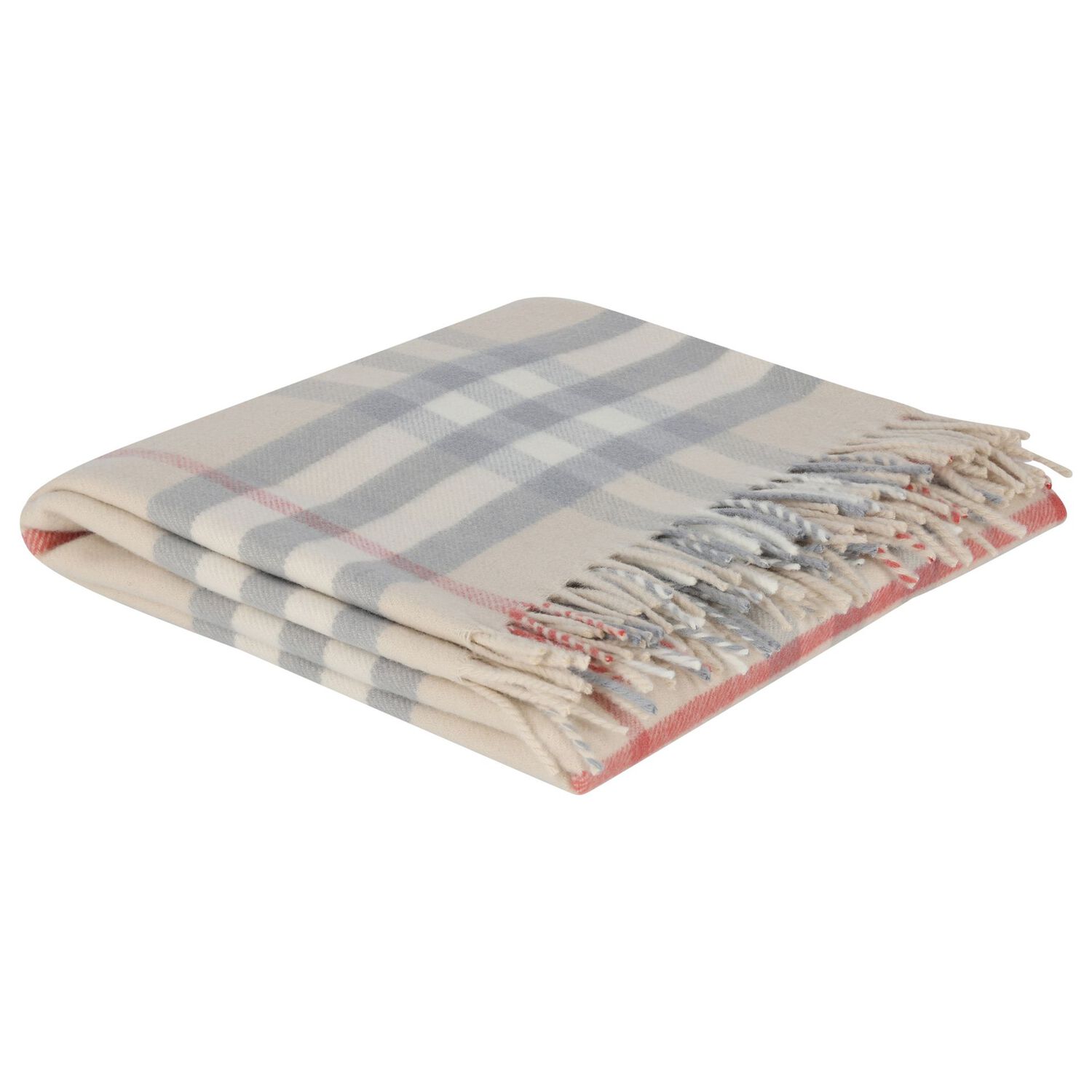 Beige Check Baby Blanket, 1, hi-res image number null