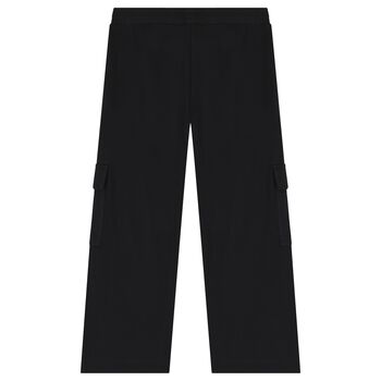Girls Black Logo Trousers