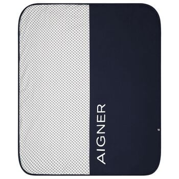 Baby Boys White & Navy Blue Logo Blanket