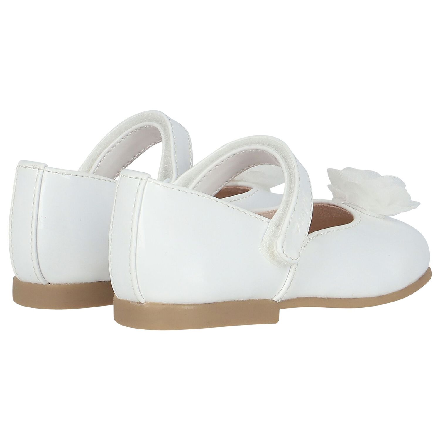Younger Girls White Patent Leather Shoes, 1, hi-res