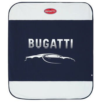 Baby Boys Navy Blue & White Logo Blanket