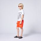 Boys Orange Logo Swim Shorts, 2, hi-res
