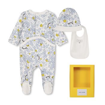 Ivory & Blue Popcorn Logo Babygrow Gift Set