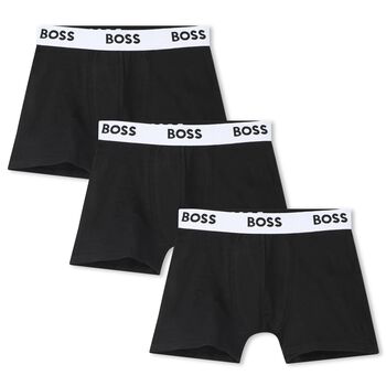Boys Black Boxer Shorts (3-Pack)
