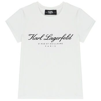 Girls White Logo T-Shirt