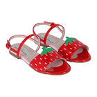 Girls Red Strawberry Sandals, 1, hi-res