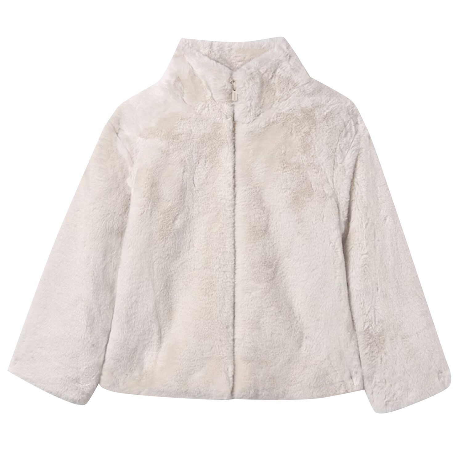 Girls Beige FauxFur Jacket, 1, hi-res