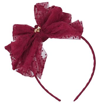 Girls Burgundy Bow Gladys Headband 