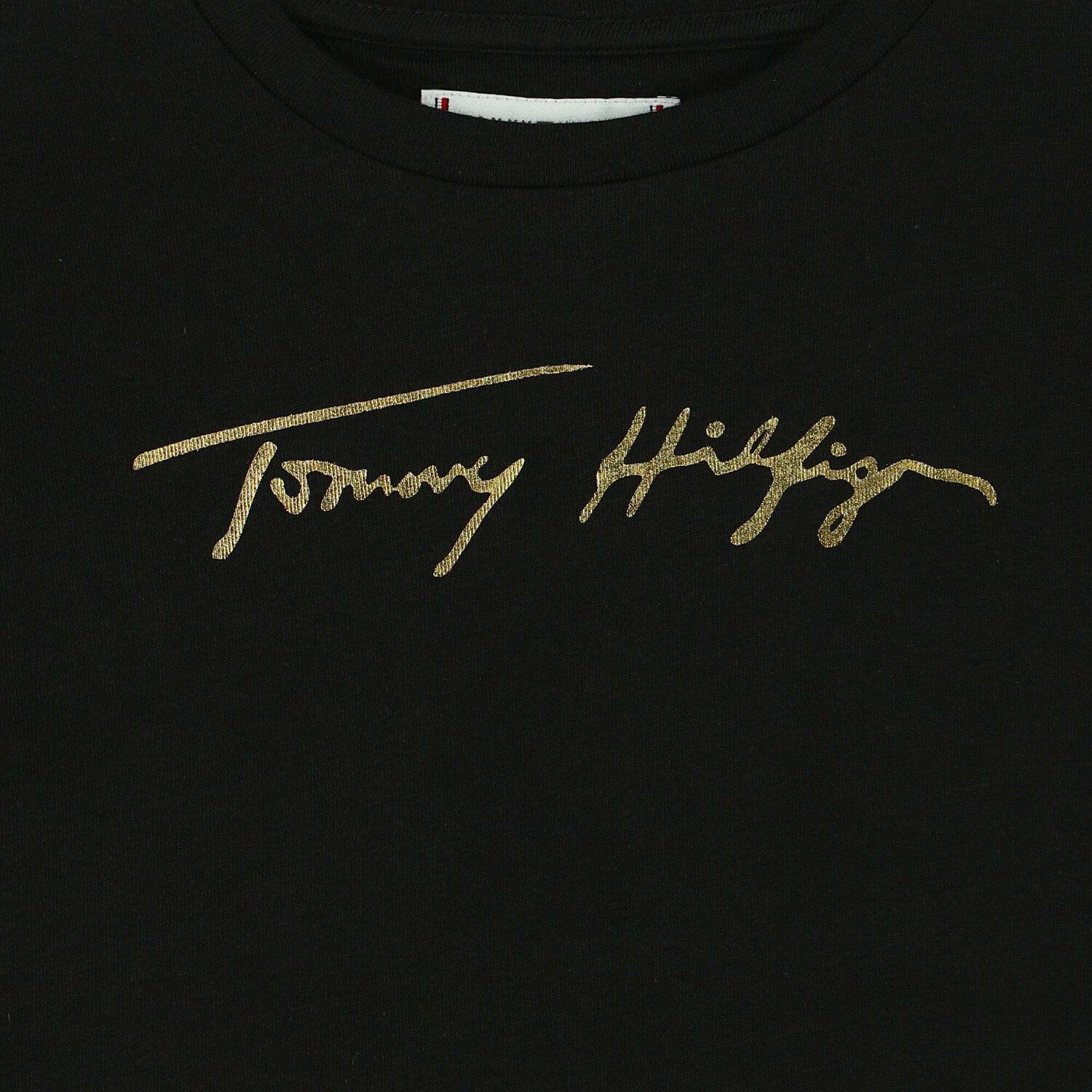 Girls Black Logo T-Shirt, 3, hi-res