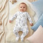 Baby Boys White & Blue Carousel Babygrow, 1, hi-res