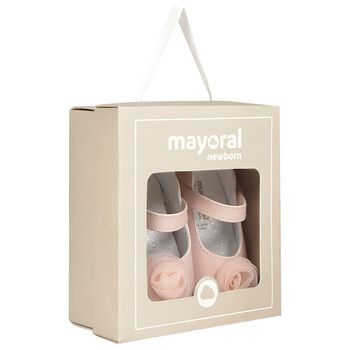 Baby Girls Pink Flower Pre Walker Shoes, 3 Baby Girls Pink Flower Pre Walker Shoes