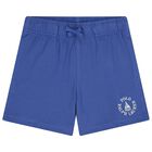 Boys Blue Logo Shorts, 1, hi-res