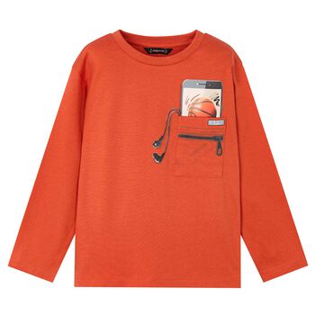 Boys Orange Long Sleeve Top
