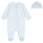 Baby Boys Blue & White Logo Babygrow Gift Set, 2, hi-res