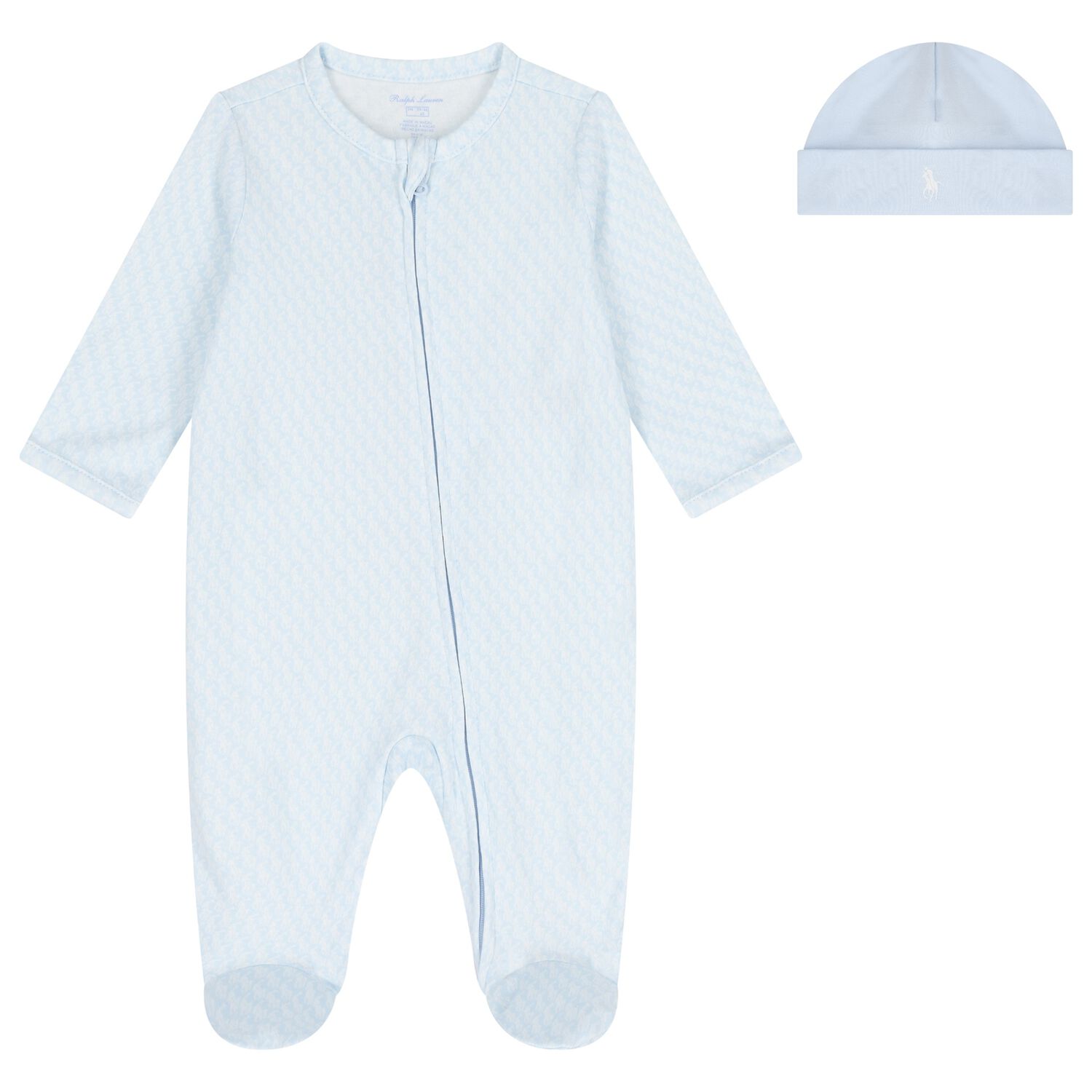 Baby Boys Blue & White Logo Babygrow Gift Set, 2, hi-res image number null