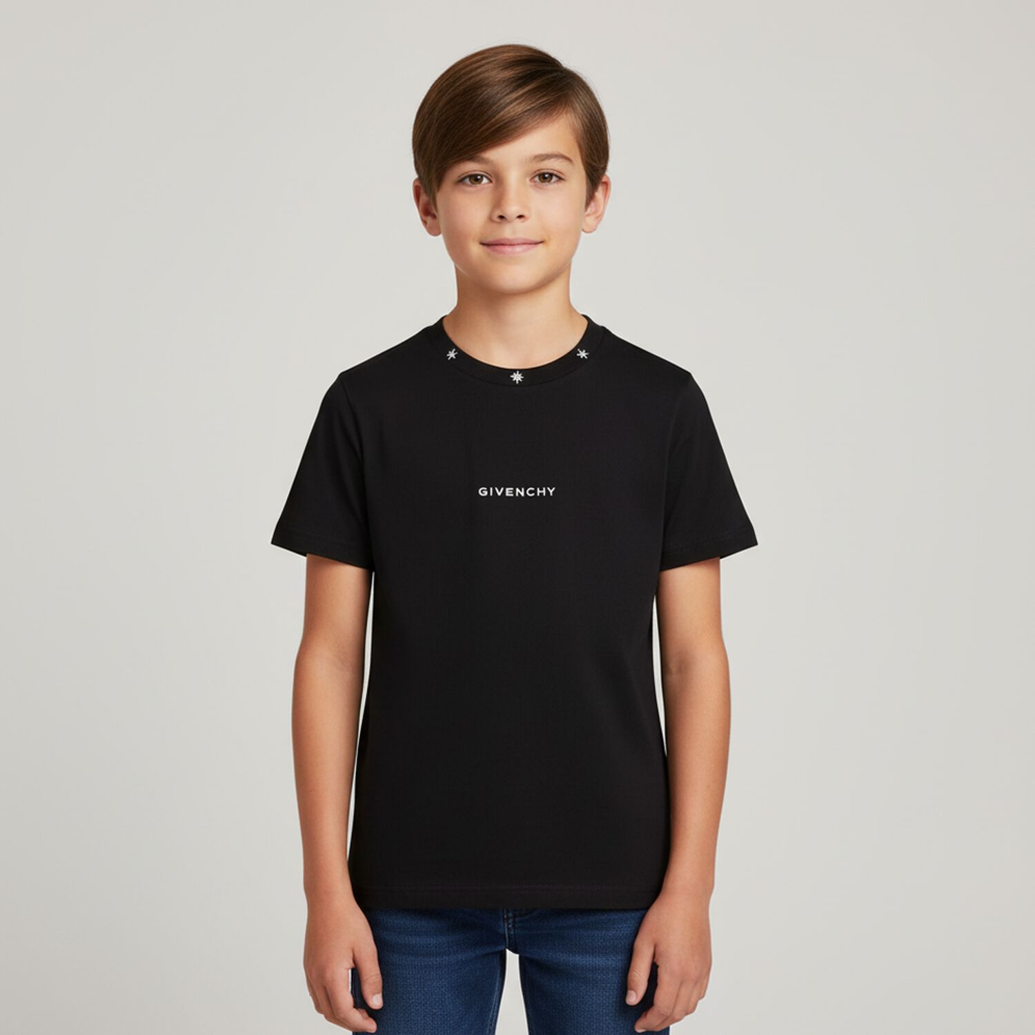 Boys Black Logo T-Shirt, 1, hi-res