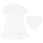 Baby Girls White Logo Polo Dress Set, 1, hi-res