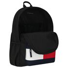 Boys Black & Navy Blue Logo Backpack ( 45cm ), 1, hi-res