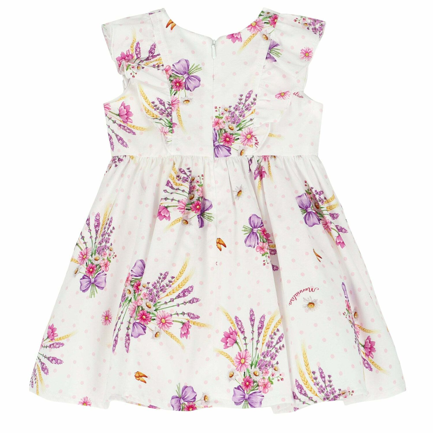 Baby Girls White Floral Dress, 1, hi-res image number null