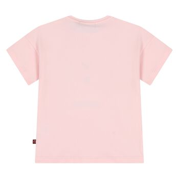 Younger Girls Pink Teddy Bear Logo T-Shirt